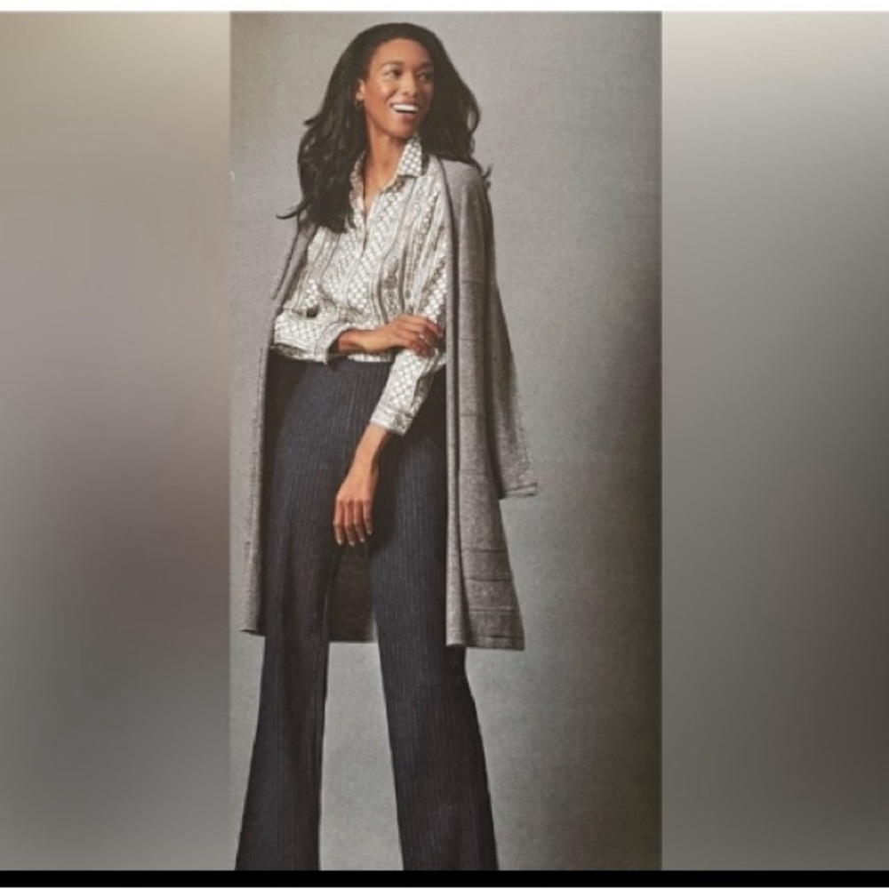 J. McLaughlin Dark Grey Pinstripe Carter Pants